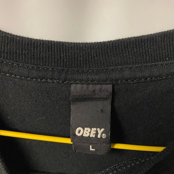 Vtg 00s Obey Obama Portrait 'Progress' Graphic T Shirt Size L - Picture 2 of 2